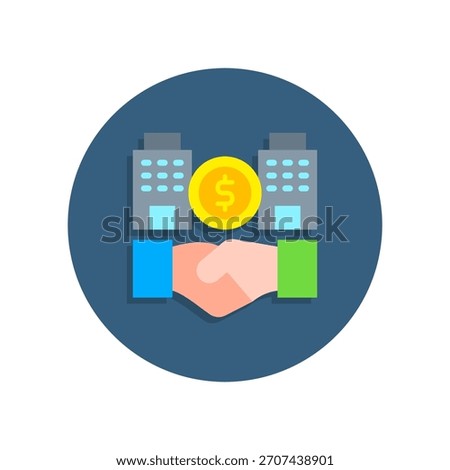 Acquisition Icon Flat Vector Illustration