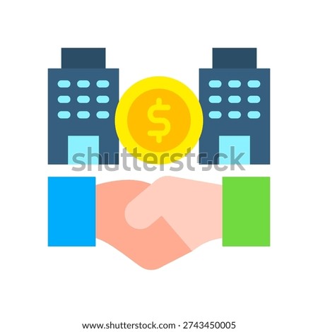Acquisition Icon Flat Vector Illustration