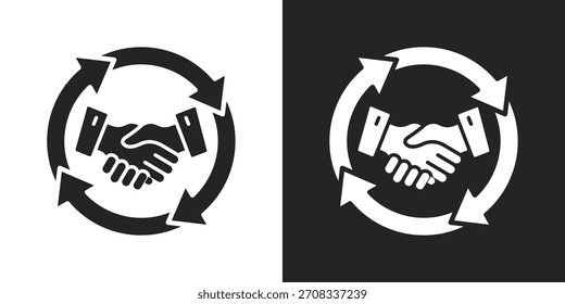 Acquisition Icon In Glyph Version On Black And White Background