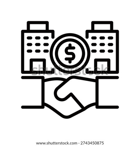 Acquisition Icon Line Vector Illustration