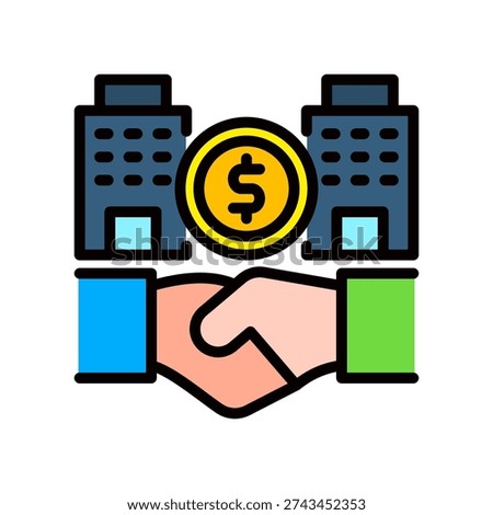 Acquisition Icon Lineal Color Vector Illustration