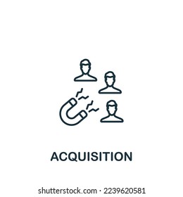 Acquisition icon. Monochrome simple Marketing Strategy icon for templates, web design and infographics