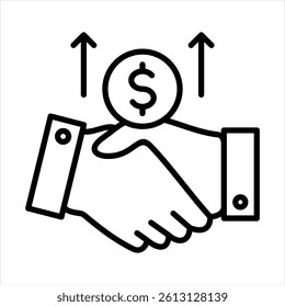 Acquisition Line Icon Vector Illustration