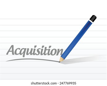 acquisition message sign illustration design over a white background