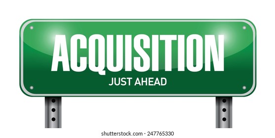 acquisition road sign illustration design over a white background