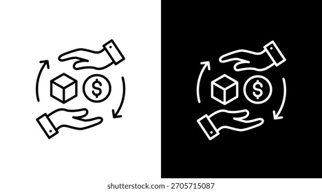 Akquisitionsstrategie weißes Symbolset Design