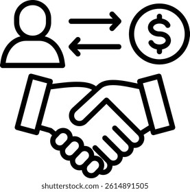 Acquisition Value Icon Line Vector Illustration