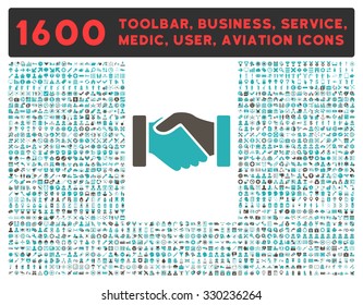 Acquisition vector icon and 1600 other business, service tools, medical care, software toolbar, web interface pictograms. Style is bicolor flat symbols, grey and cyan colors, rounded angles, white