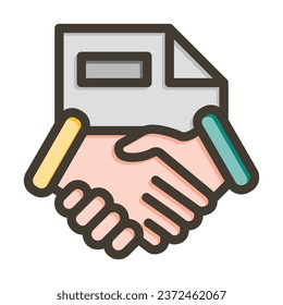 Acquisition Vector Thick Line Filled Colors Icon For Personal And Commercial Use.
