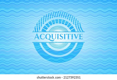 Acquisitive water wave representation badge background. Vector Illustration. Detailed. 
