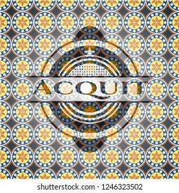 Acquit arabesque style emblem. arabic decoration.