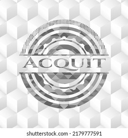 Abreviar icono o emblema gris con fondo blanco cubo geométrico. 