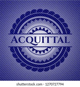 Acquittal badge with jean texture