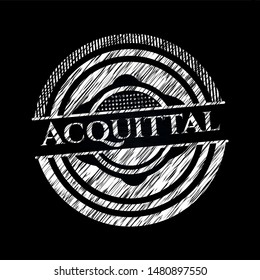 Acquittal chalkboard emblem. Vector Illustration. Detailed.