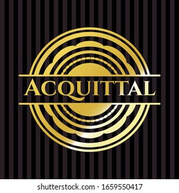 emblema dorado absolución o placa. Ilustración vectorial. Detallado.