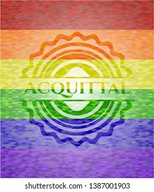 Acquittal lgbt colors emblem. Vector Illustration. Mosaic.