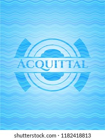 Acquittal water emblem background.