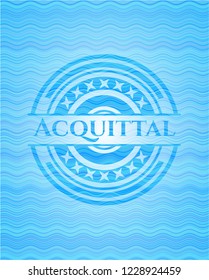 Acquittal water representation badge background.