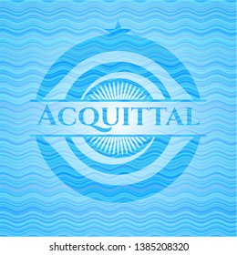 Acquittal water representation badge background. Vector Illustration. Detailed.