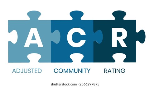 ACR - Adjusted Community Rating acronym. business concept background. illustration for website banner, marketing materials, business presentation, online advertising.