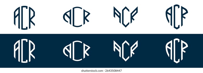 Design de conjunto de logotipo de letra ACR