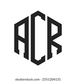 Design do logotipo ACR. Letra inicial ACR Monograma Logo usando a forma Hexágono