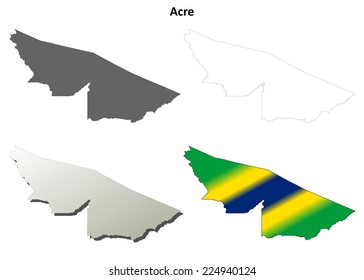 Acre blank outline map set