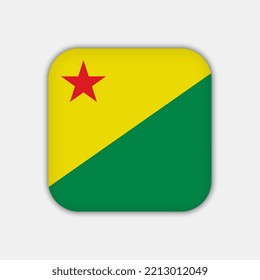 Acre Flag, state of Brazil. Vector Illustration.