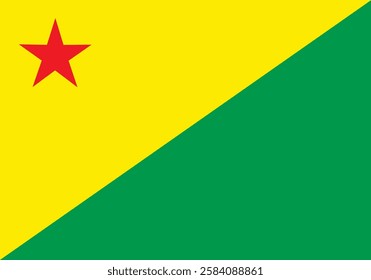 Acre state flag, state of Brazil. Flag icon. Standard color. Vector illustration.	