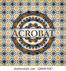 Acrobat arabesque style emblem. arabic decoration.