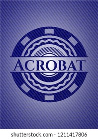 Acrobat badge with jean texture