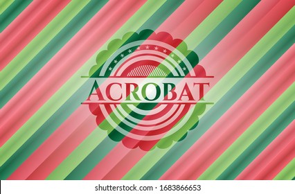 Antecedentes de la insignia de Navidad de Acrobat. Ilustración vectorial. Detallado.