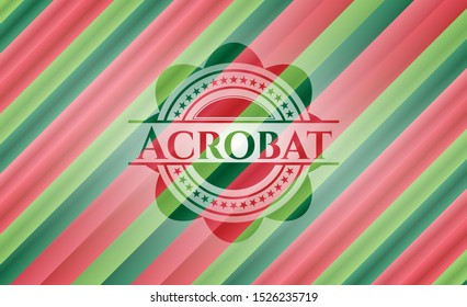 Acrobat christmas emblem background. Vector Illustration. Detailed.