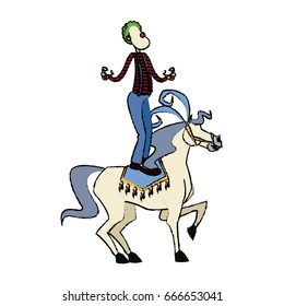 acrobat clown on circus horse entertainment carnival image