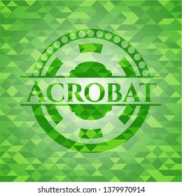 Acrobat green mosaic emblem