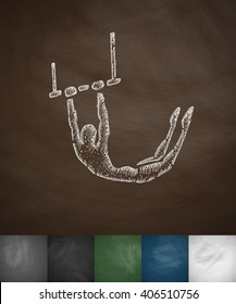 acrobat icon. Hand drawn vector illustration