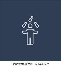 Acrobat icon. Acrobat linear design concept from Circus collection. Simple element vector illustration on dark blue background.