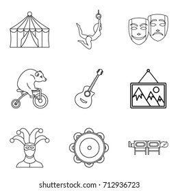 Acrobat icons set. Outline set of 9 acrobat vector icons for web isolated on white background