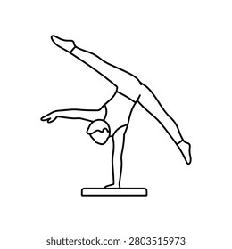 Acrobat line icon. Minimalist line icon on a white background.