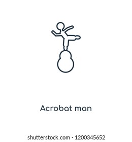 Acrobat man concept line icon. Linear Acrobat man concept outline symbol design. This simple element illustration can be used for web and mobile UI/UX.