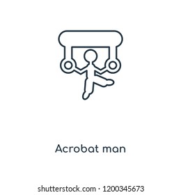 Acrobat man concept line icon. Linear Acrobat man concept outline symbol design. This simple element illustration can be used for web and mobile UI/UX.