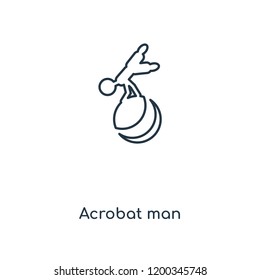 Acrobat man concept line icon. Linear Acrobat man concept outline symbol design. This simple element illustration can be used for web and mobile UI/UX.