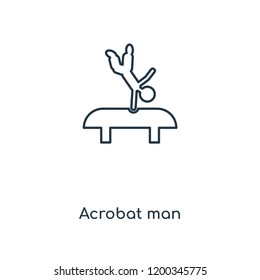 Acrobat man concept line icon. Linear Acrobat man concept outline symbol design. This simple element illustration can be used for web and mobile UI/UX.
