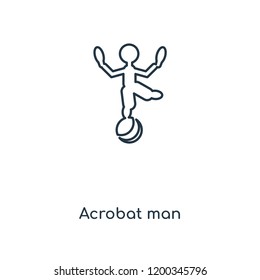 Acrobat man concept line icon. Linear Acrobat man concept outline symbol design. This simple element illustration can be used for web and mobile UI/UX.
