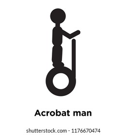 Acrobat man icon vector isolated on white background, logo concept of Acrobat man sign on transparent background, filled black symbol
