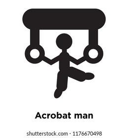 Acrobat man icon vector isolated on white background, logo concept of Acrobat man sign on transparent background, filled black symbol