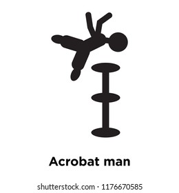 Acrobat man icon vector isolated on white background, logo concept of Acrobat man sign on transparent background, filled black symbol