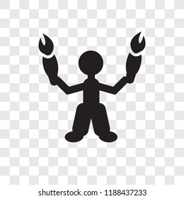 Acrobat man vector icon isolated on transparent background, Acrobat man transparency logo concept