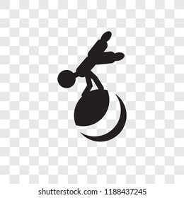 Acrobat man vector icon isolated on transparent background, Acrobat man transparency logo concept