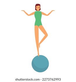 Acrobat on ball icon cartoon vector. Circus performer. Hoop dancer